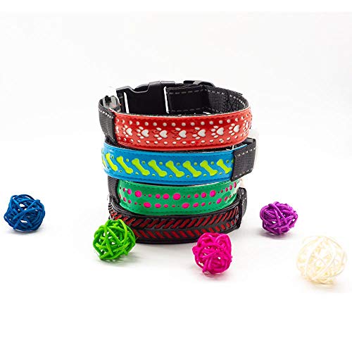 YUEHAN Collar De Perro Collar De Patrón Luminoso para Perros, Collar De Perro Led con Carga USB Genial, Collar Antipérdida, Productos Divertidos para Mascotas