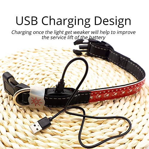 YUEHAN Collar De Perro Collar De Patrón Luminoso para Perros, Collar De Perro Led con Carga USB Genial, Collar Antipérdida, Productos Divertidos para Mascotas