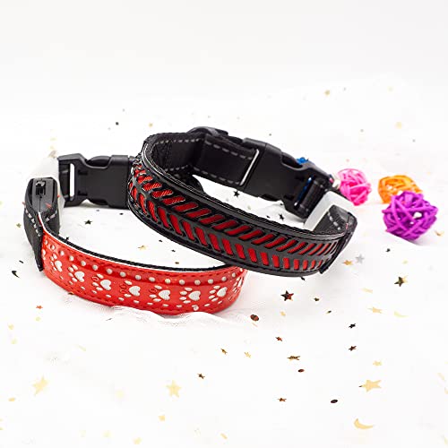 YUEHAN Collar De Perro Collar De Patrón Luminoso para Perros, Collar De Perro Led con Carga USB Genial, Collar Antipérdida, Productos Divertidos para Mascotas