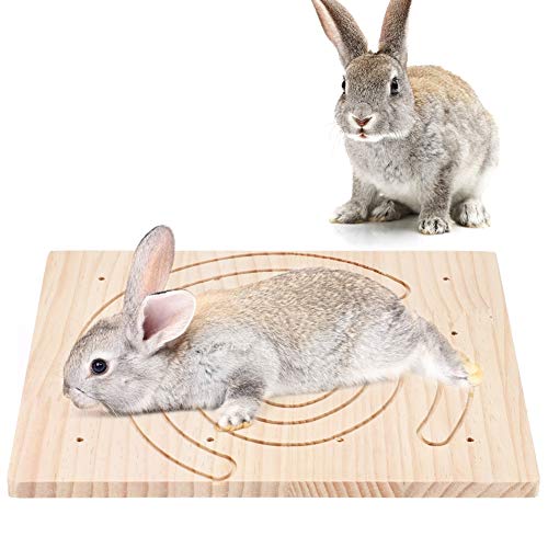 Yumech Mascotas garras tablero de rascado de madera conejo hámster ardilla juego juguete jaula raspar herramienta jugar garras de molienda juguete para conejillo de indias erizo