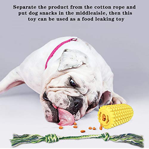 Yuning Juguete para Perros, Juguete para Masticar maíz, con Cepillo de Dientes de Perro en Forma de maíz de Cuerda Fuerte, Juguete de Resistente Caucho Natural para Perros Pequeño Medianos y Grandes
