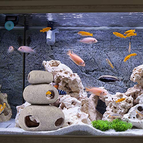 Yunnyp Cueva de La Casa de Cría de Camarones de Resina de Pecera Escondite de Acuario Rocas Escondite de Resina