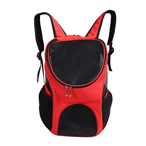 YUUGAA Bolso de Hombro para Mascotas, 4 Colores para Exteriores, Gato, Perro, Cachorro, Mascota, Mochila, Portador de Viaje, Malla ventilada, Bolso de Hombro Doble(Escarlata)