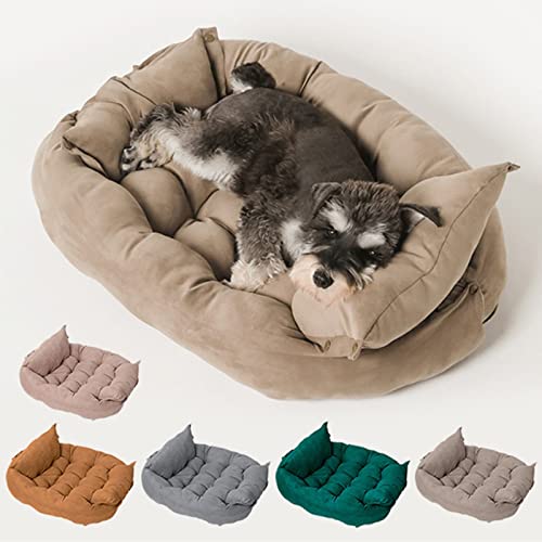 Yuxahiugccw Cama de Gato Mascota acogedora Cama Cachorro algodón Kennel Alfombra Grande Perro Almohada cojín pequeño Perro Mediano Almohadillas for Dormir Invierno Suministros for Mascotas