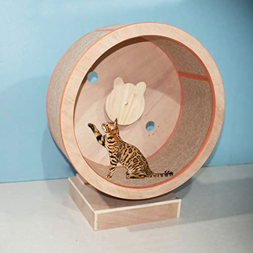 Yuxahiugmpj Cat Tree Rueda de Gato Cinta de Correr Madera sólida Pet Cats Tour Cat Corte CANTERIOR RAQUETE Rueda DE CORRECCIÓN for Cat Gym GAT Cat PLAYGAIERD Muebles DE Pet