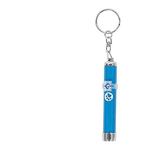 YVDY Divertido gato palo portátil gato juguete persecución de entrenamiento de gato juguete indicador LED juguete interactivo con huellas brillantes peces y ratón-Azul