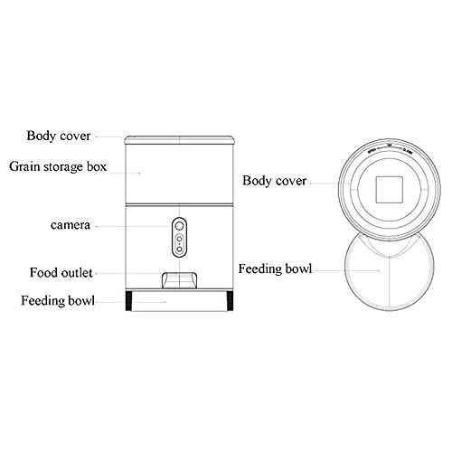 Yxxc Alimentador automático Inteligente para Mascotas de 4 litros, dispensador automático de Alimentos para Perros y Gatos con grabadora de Voz y Temporizador programable, cámara para Mascotas Fu
