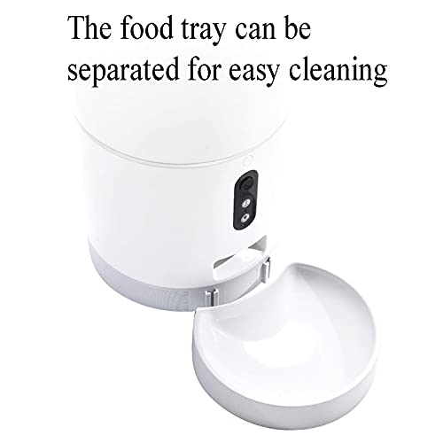 Yxxc Alimentador automático Inteligente para Mascotas de 4 litros, dispensador automático de Alimentos para Perros y Gatos con grabadora de Voz y Temporizador programable, cámara para Mascotas Fu