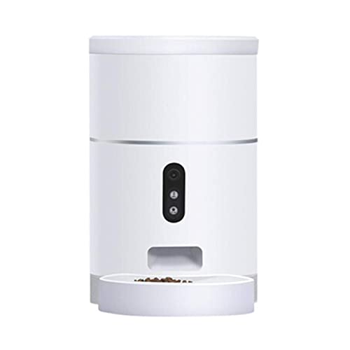 Yxxc Alimentador automático Inteligente para Mascotas de 4 litros, dispensador automático de Alimentos para Perros y Gatos con grabadora de Voz y Temporizador programable, cámara para Mascotas Fu