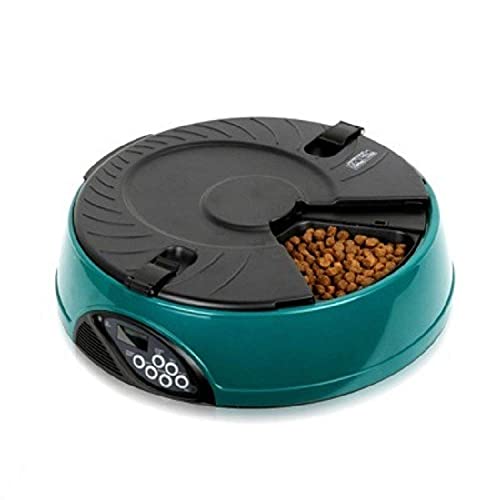 Yxxc Comedero automático para Mascotas, Comedero para Gatos 6 Comidas para un Perro, Utensilios para Mascotas, Verde, Comederos