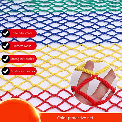 YXYOL Red Protectora de Color,Red de Seguridad para Exteriores,Red de Escalada para niños,Red Decorativa,Red anticaída para balcón de escaleras de jardín de Infantes