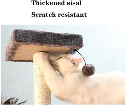 YXZQ Marco de Escalada, Villa de múltiples Capas para Gatos, Pilar de sisal Árbol de Gatos Centro de cuidados de crianza para Gatos Juguete para Mascotas Columna de arañazos para Gatos