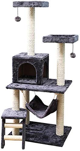 YXZQ Marco de Escalada, Villa de múltiples Capas para Gatos, Pilar de sisal Árbol de Gatos Centro de cuidados de crianza para Gatos Juguete para Mascotas Columna de arañazos para Gatos