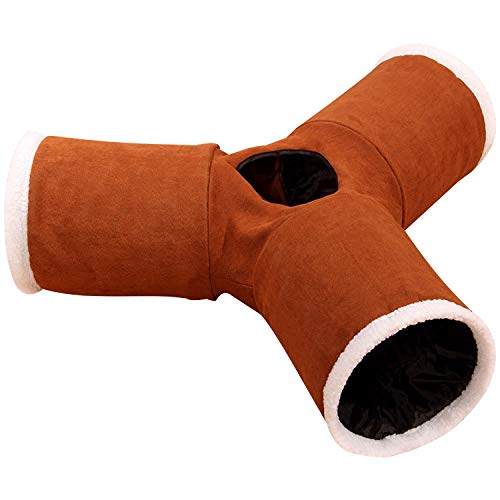 YYLZJ Canal De Túnel De Mascotas De Tres Vías Plegable Tienda De Campaña De Juguete De Alquiler Modelo Brown Y