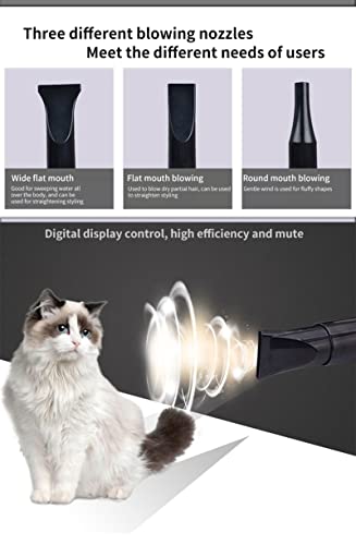 YZT QUEEN Secador De Pelo para Perros 2800W Alta Potencia Y Bajo Ruido Secador De Pelo para Mascotas Secador De Pelo Ajustable con Velocidad De Viento De 8 Niveles con Pantalla LCD,Naranja