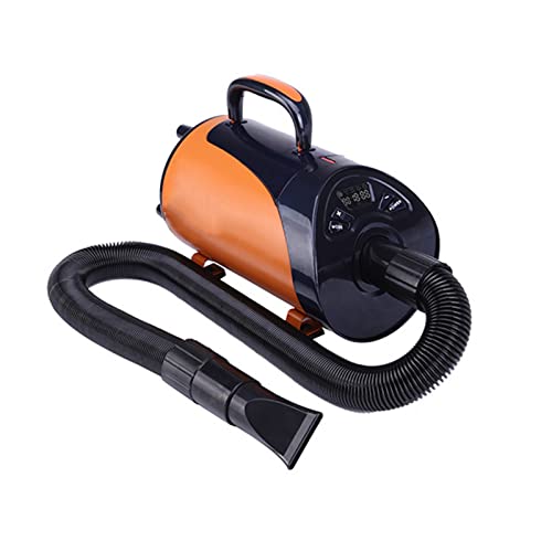 YZT QUEEN Secador De Pelo para Perros 2800W Alta Potencia Y Bajo Ruido Secador De Pelo para Mascotas Secador De Pelo Ajustable con Velocidad De Viento De 8 Niveles con Pantalla LCD,Naranja