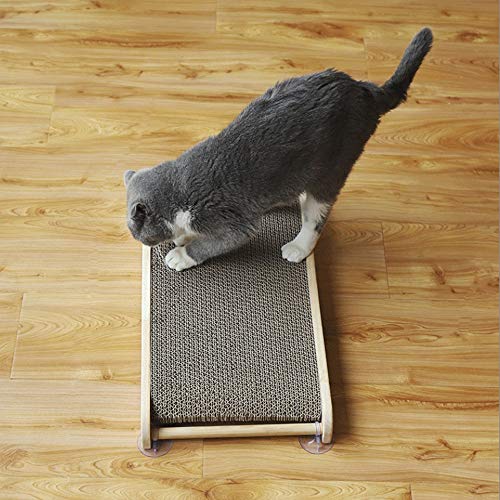 Z-Color Cat Scratch Vertical Cartón Ondulado Gatito Gato Hierba gatera Rascar la Estera del cojín del Consejo Rascador for Gatos Juguete Accesorios de Juego, Estrecho