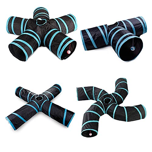 Z-Y Túnel Gatos Indoor 2/3/4 5-Way Cat Tunnel Tube Gatito Tunnel Bored Cat Pet Toys Peek Hole Toy Cat Puppy Kitty Gatito Conejo (Color : 5 UK)
