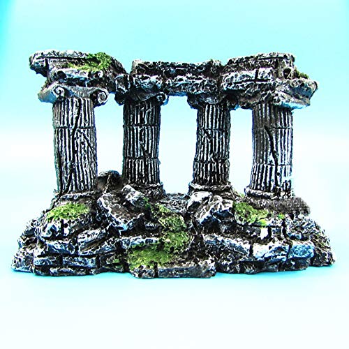 ZAAQ Decoración de Acuario Adorno Acuario de Resina Decoración de Acuario Columna Romana Artificial Ruinas Adornos de Castillo
