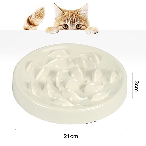 Zaloife Alimentadores Lentos, Lenta Comedero, Comedero Perros Pequeños Antivoracidad, Comedero Gato Interactivo, Tazon Comedero para Mascotas (Blanco)