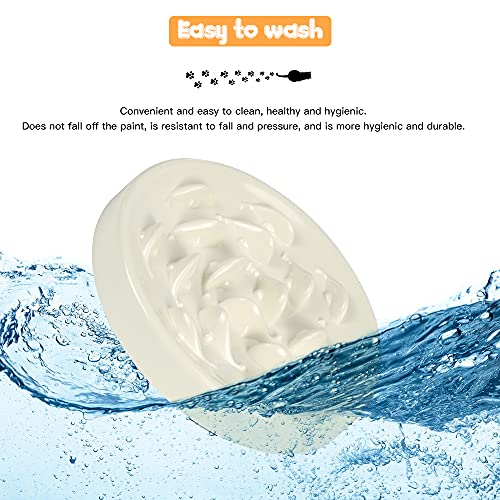 Zaloife Alimentadores Lentos, Lenta Comedero, Comedero Perros Pequeños Antivoracidad, Comedero Gato Interactivo, Tazon Comedero para Mascotas (Blanco)