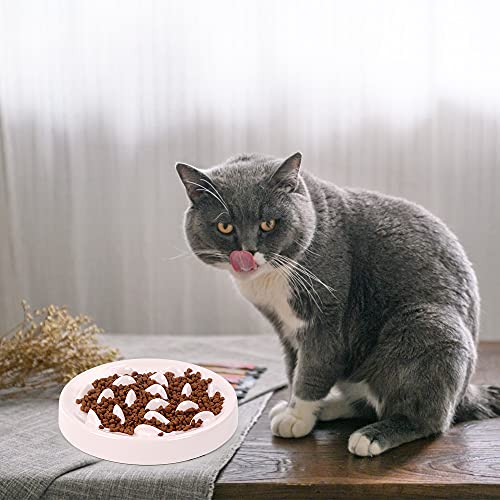 Zaloife Alimentadores Lentos, Lenta Comedero, Comedero Perros Pequeños Antivoracidad, Comedero Gato Interactivo, Tazon Comedero para Mascotas (Rosa)