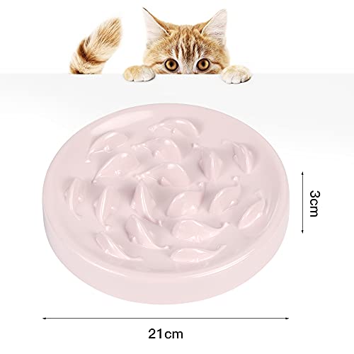 Zaloife Alimentadores Lentos, Lenta Comedero, Comedero Perros Pequeños Antivoracidad, Comedero Gato Interactivo, Tazon Comedero para Mascotas (Rosa)