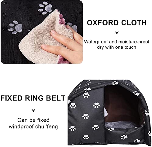 ZANLION Outdoor Cat Houses for Feral Cats,Cat House Thickened Weatherproof Foldable,Cat House for Outdoor Cats in Winter,Outdoor Cat Houses for Feral Cats Weatherproof (Black,M)
