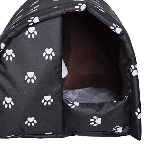 ZANLION Outdoor Cat Houses for Feral Cats,Cat House Thickened Weatherproof Foldable,Cat House for Outdoor Cats in Winter,Outdoor Cat Houses for Feral Cats Weatherproof (Black,M)