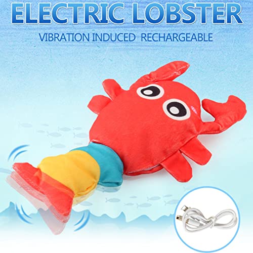 Zayaa Floppy Lobster Cat Toys, USB Juguete eléctrico de Langosta móvil para Gatos Perros, Juguetes interactivos realistas de Catnip para Gatitos, Cachorros, Mascotas