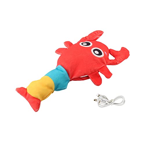 Zayaa Floppy Lobster Cat Toys, USB Juguete eléctrico de Langosta móvil para Gatos Perros, Juguetes interactivos realistas de Catnip para Gatitos, Cachorros, Mascotas