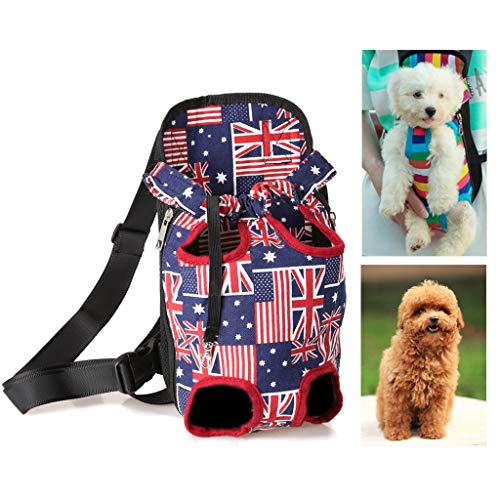 ZDVHM Mochila Animal doméstico del Gato del Perro hacia Fuera portátiles Ajustables cómodas Bolsas Delanteras Manos Libres for Viajar Ligero de la Bandera Nacional de Compras Mochila (Size : L)