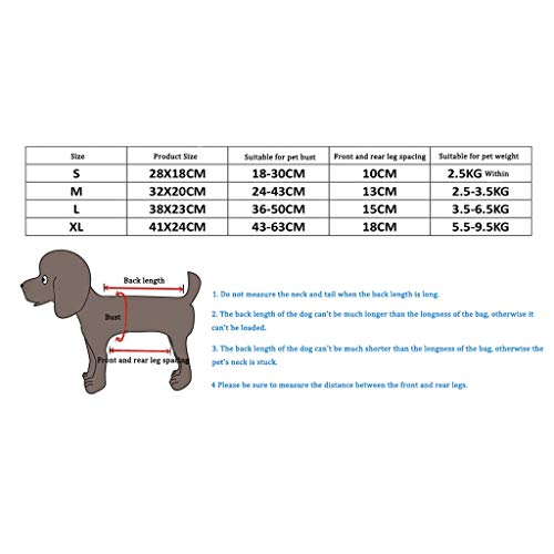 ZDVHM Perro del Gato del Animal doméstico del Mochila Ajustables cómodos out portátiles Bolsas Delanteras Manos Libres for Viajar Ligeros Bolso de Las Compras Mochila (Size : L)