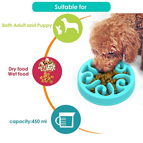 Zellar Comedero para Que Perros coman despacio - Alimentación Lenta + Interactivo + Freno a la hinchazón + Cuencos para Perros, se adaptan a Perros y Gatos pequeños, medianos