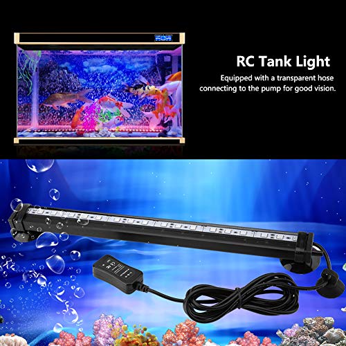 Zerodis LED Aquarium Light Sumergible Burbuja de Acuario Bubble Light con Mando Sumergible Lámpara LED de Colorido para Kit Luz Acuario (31 cm)
