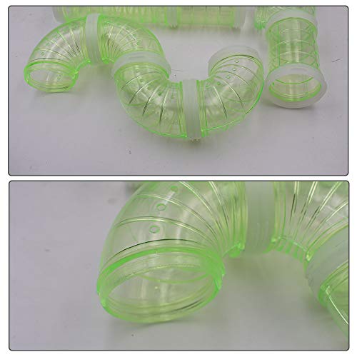 zfdg Túnel de Hámster, Juguete Túnel Hámster, Hámster Tubo, Hámster Tubo Túnel, Tubo Túnel Animales Pequeños, para Hamster Cage Small Pet Pipe Connection Sports Tunnel Toy (Verde)