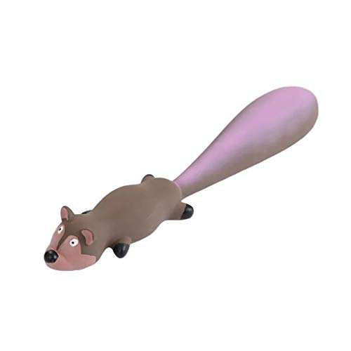 ZHAJIAN Perro Látex Masticar Squeaker Sonido Jugando Juguetes Dibujos Animados Cola Larga Forma de Mapache Molar