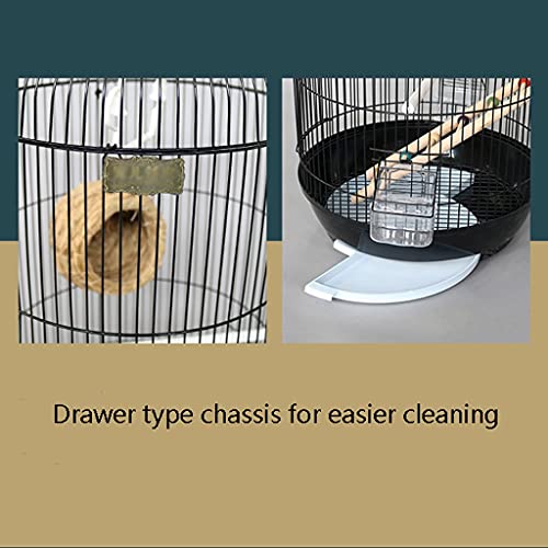 ZHANGJINYISHOP2016 Jaula de pájaro Colgando Loro pájaro Jaula casero Budgerigar Vivo pájaro Jaula Domo cría Jaula Canario Periquito Amor pájaro (Color : Black)