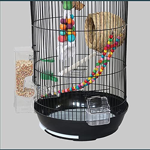 ZHANGJINYISHOP2016 Jaula de pájaro Colgando Loro pájaro Jaula casero Budgerigar Vivo pájaro Jaula Domo cría Jaula Canario Periquito Amor pájaro (Color : Black)