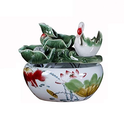 ZHANGJINYISHOP2016 Pecera Hecho a Mano Creativo de cerámica Tanque de Peces Acuario Fuente de Agua humidificación atomizada Sala de Estar Tanque de Peces decoración Acuario (Size : S)