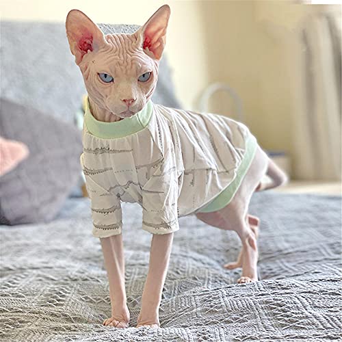 ZHIHAN Ropa para Gatos esfinge Chaleco elástico para Gatos sin Pelo, Traje de Aire Acondicionado, Color 1, XL