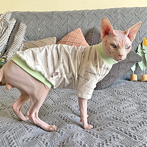 ZHIHAN Ropa para Gatos esfinge Chaleco elástico para Gatos sin Pelo, Traje de Aire Acondicionado, Color 1, XL