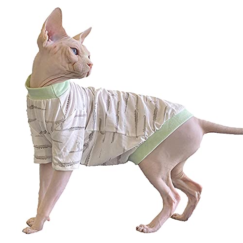 ZHIHAN Ropa para Gatos esfinge Chaleco elástico para Gatos sin Pelo, Traje de Aire Acondicionado, Color 1, XL