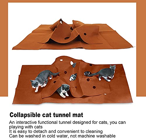 ZHJ MULTIFECCIÓN Cat Actividad Play Mat Cat GAT Play Arruga para Gatos, PANTEL Felt DOFTable Soft Cat Play Mats Pet Cat Manta con Agujeros 120 cm 90 cm Productos para Mascotas