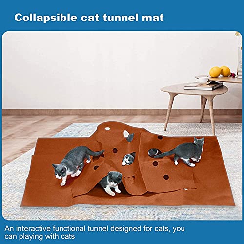 ZHJ MULTIFECCIÓN Cat Actividad Play Mat Cat GAT Play Arruga para Gatos, PANTEL Felt DOFTable Soft Cat Play Mats Pet Cat Manta con Agujeros 120 cm 90 cm Productos para Mascotas