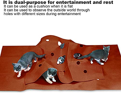 ZHJ MULTIFECCIÓN Cat Actividad Play Mat Cat GAT Play Arruga para Gatos, PANTEL Felt DOFTable Soft Cat Play Mats Pet Cat Manta con Agujeros 120 cm 90 cm Productos para Mascotas