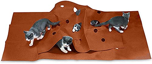 ZHJ MULTIFECCIÓN Cat Actividad Play Mat Cat GAT Play Arruga para Gatos, PANTEL Felt DOFTable Soft Cat Play Mats Pet Cat Manta con Agujeros 120 cm 90 cm Productos para Mascotas