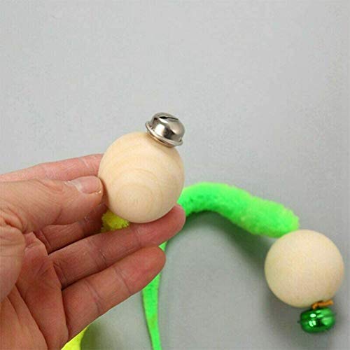 ZHOUJIE Bola de Gusano de Gato interactiva de 5 Piezas con Campana, Juguete de Campana de Gato de Bolas tambaleantes Divertidas, Juguete de Gusano de simulación de Gatito Colorido
