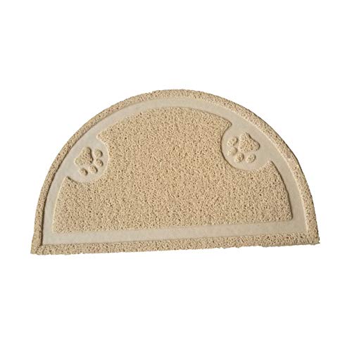 zhppac Alfombra Gatos Arenero Alfombra Perro Comedero Alfombra de alimentación Antideslizante para Gatos Alfombra de Comida para Gatos Gato Mat Perro Mat Cream Colored