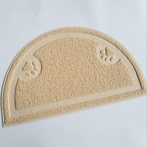 zhppac Alfombra Gatos Arenero Alfombra Perro Comedero Alfombra de alimentación Antideslizante para Gatos Alfombra de Comida para Gatos Gato Mat Perro Mat Cream Colored